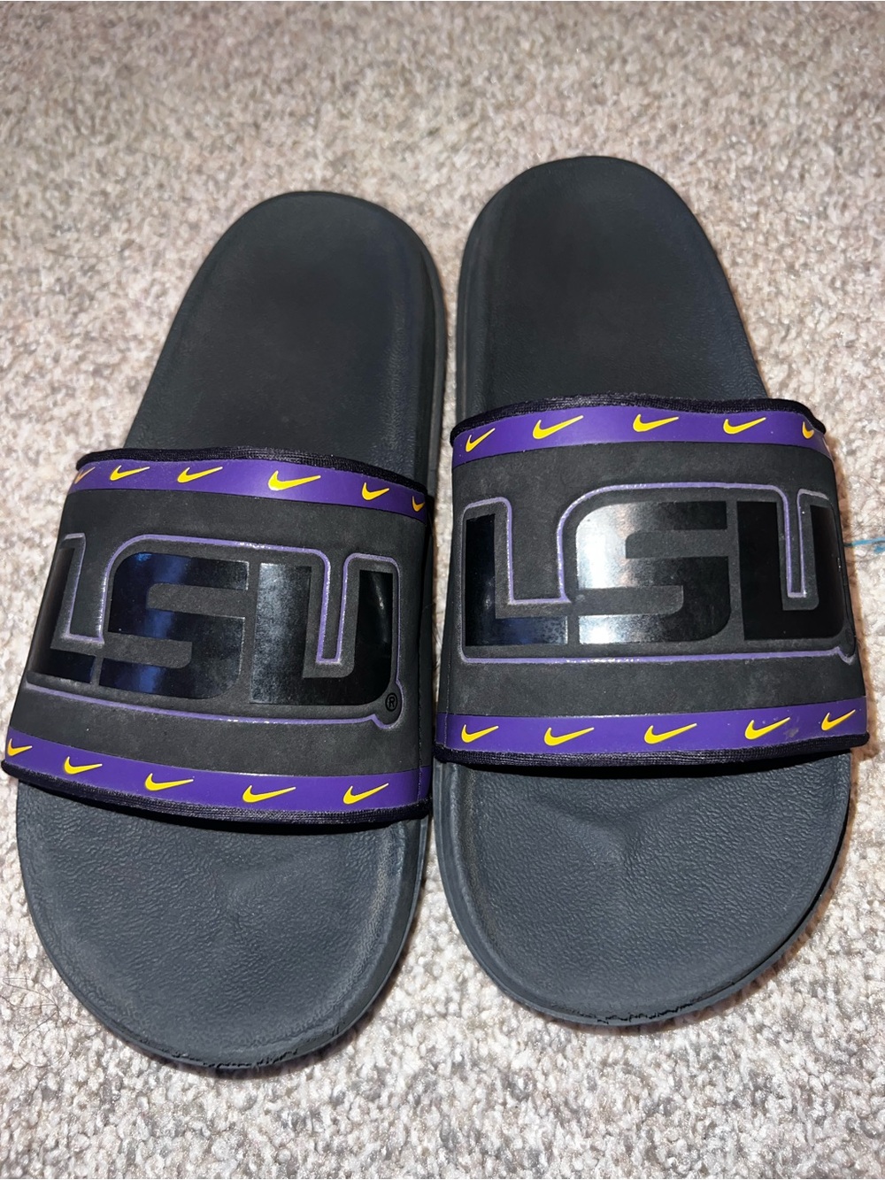 Nike LSU Black & Purple Slide Sandals